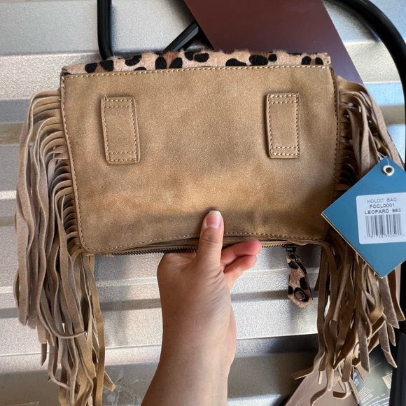SOLD!! Naughty Monkey Animal Hide Hair Fringe Crossbody Bag - Picture 2 of 5